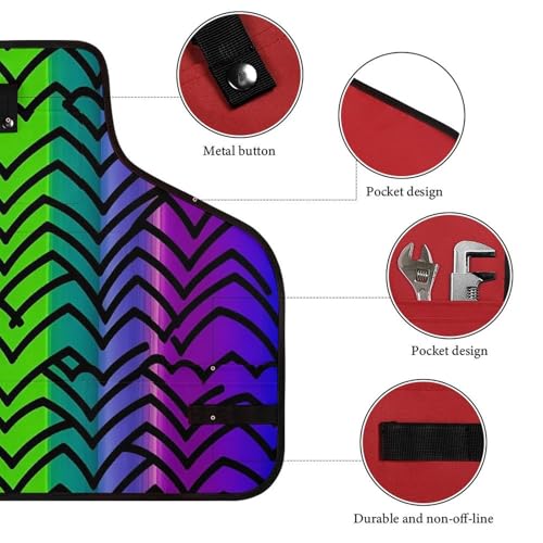 Delantal práctico multicolor con 8 bolsillos y ajustable miniatura 3