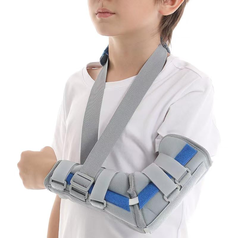 Pediatric Elbow Immobilizer Brace Cubital Tunnel Syndrome Elbow Brace Removable Long Arm Cast and Soft Forearm Orthosis Splint for Broken Supracondylar Distal Humerus Proximal Ulna Fracture or Olecranon Bursitis (Small)