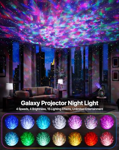 Rossetta Galaxy Projector, Star Projector LED Lights for Bedroom, Night Light for Kids Room with Timer and Remote, Room Decor Aesthetic, Home Decor, Gifts for Adults, Teens, Christmas, Birthday — view 2