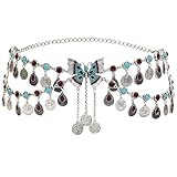 NSLS Egyptian Butterfly Crystal Waist Belly Chains Dancing Beach Belt Statement Body Chain Silver India Ethnic Boho Turkish Jewelry (N-7317-C)