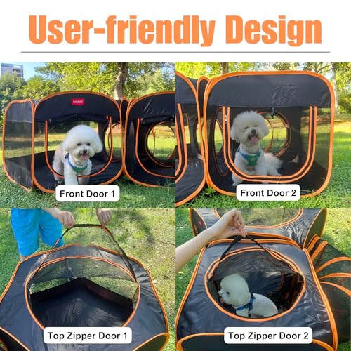 Portable Cat Dog Playpen Tent with Play Tunnel, Pop-up 3-in-1 Two-Room Pet Play House Tent, Foldable Pet Maternity Room for Puppy & Kitten, Condo for Small Animals Indoor Outdoor Play Tent Portable Cat Dog Playpen Tent with Play Tunnel, Pop-up 3-in-1 Two-Room Pet Play House Tent, Foldable Pet Maternity Room for Puppy & Kitten, Condo for Small Animals Indoor Outdoor Play Tent