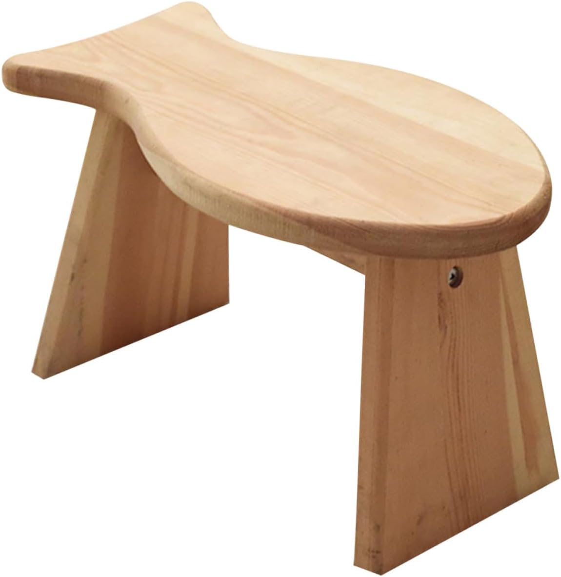 PRETYZOOM Step Stool for Adults Boys and Girls Home Wooden Fish Shaped Stool Non-Slip Stable Low Height Easy to Use