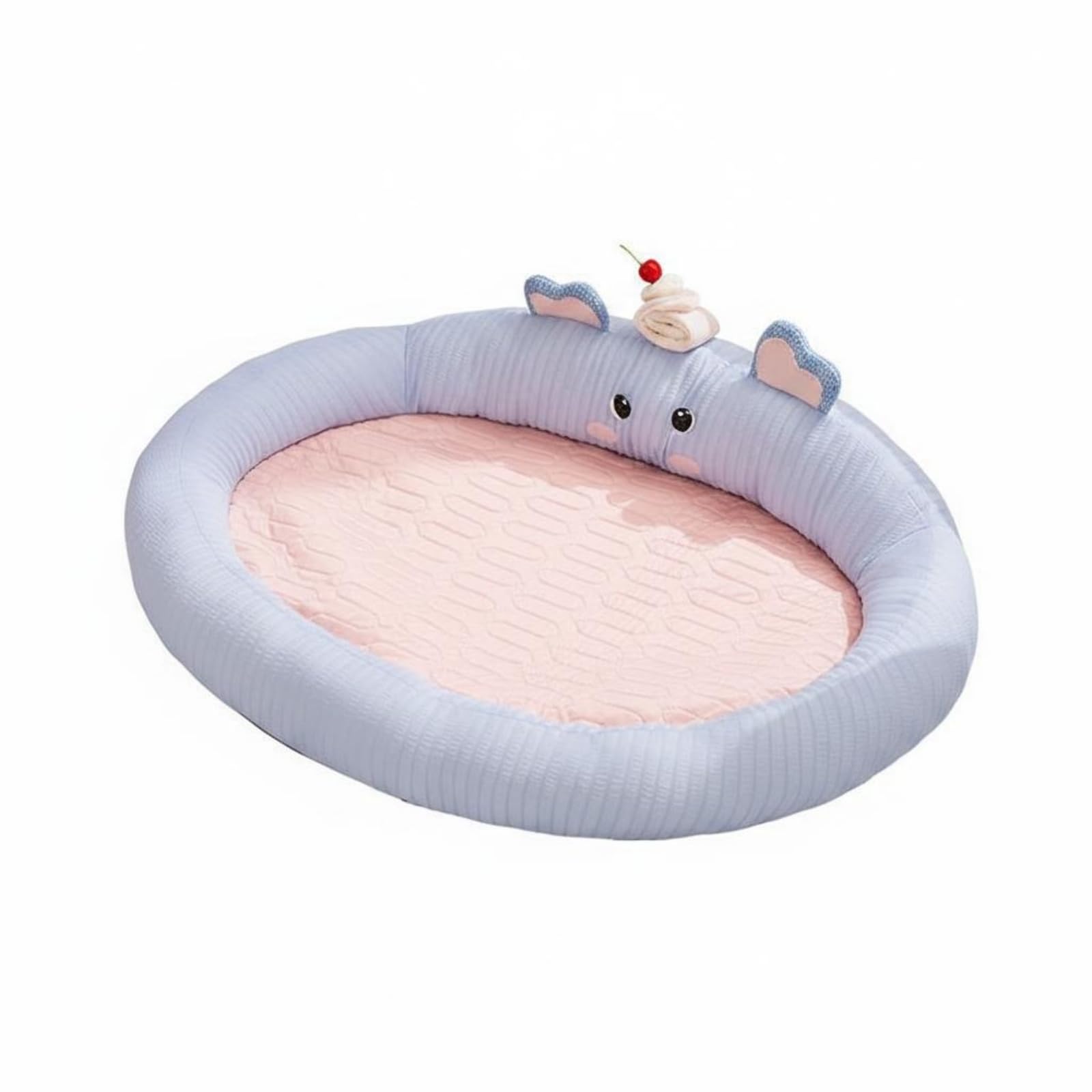 Lit rafraîchissant chien pour saison chaude matelas soie glacée bleu L