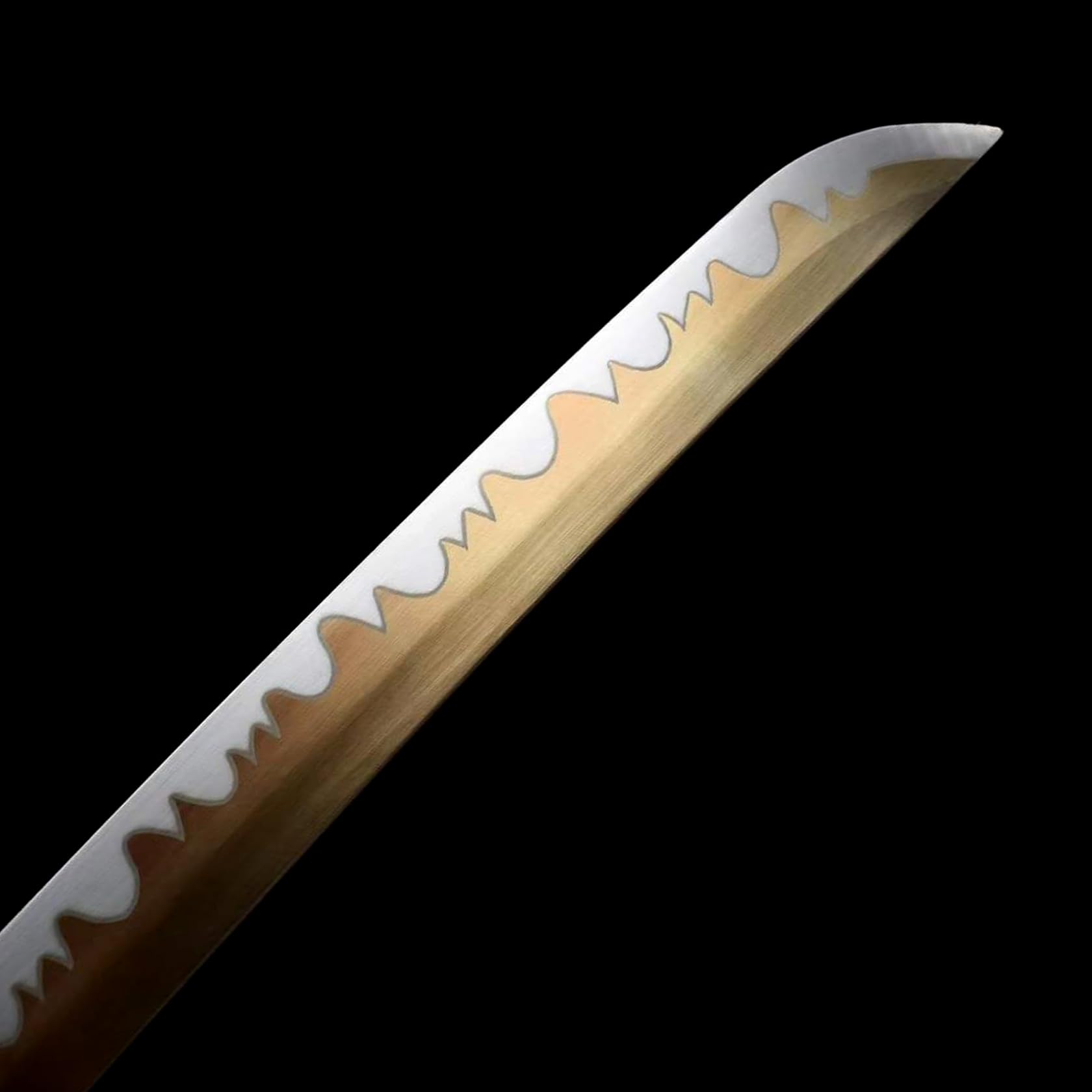 104cm Japanisches Tachi,Federstahl Klinge mit Backvorgang,Goldleder umwickelte Holzscheide,handgefertigt Samurai-Schwert,real Katana für Geschenke,Dekoration,Cosplay,Display,Sammlung,Requisiten