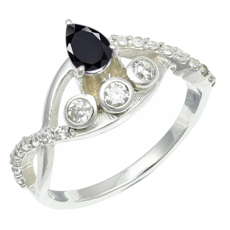Edelstein Ring silberplattiert für Damen und Herren stilvoll alle Größen Geschenkidee handgefertigter Schmuck CRG1253AA