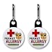 PEANUT ALLERGY Green EpiPen Medical Alert Pair of 1 inch Black Zipper Pull Charms