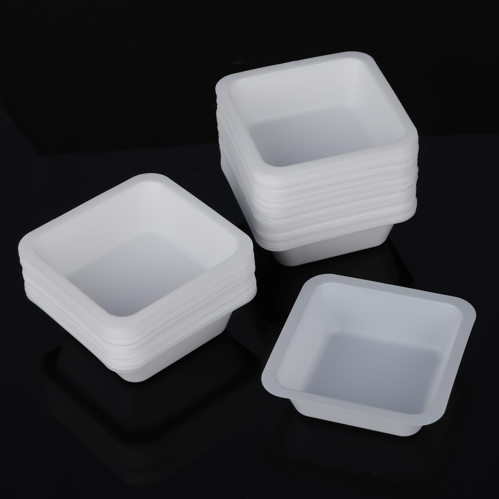Stonylab Barquillas de Pesaje Medianas 100 ml Paquete de 100 Bandejas Desechables de Plástico para Balanzas