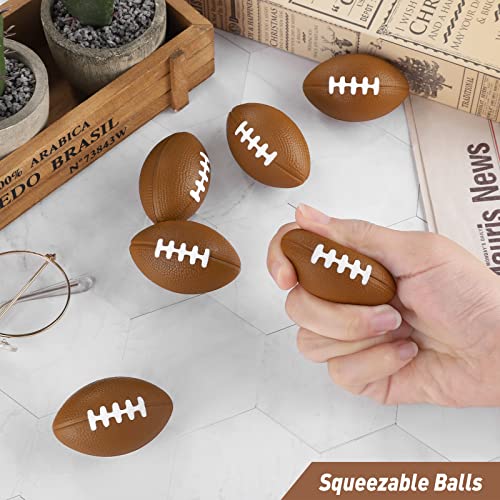 Adxco 24 Pack Mini Sports Balls Foam Football Stress Balls With Black Drawstring Mesh Bag For School Carnival Reward Party Favors Stress Anxiety Relief Relaxation (Football) #TOP3