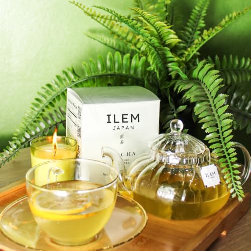 Image of ILEM JAPAN Sencha Japanese Green Tea Bags | First Harvest Organic Japanese | Natural Atioxidants | Green Tea Smooth Taste Tea Bags (24g) | Support Metabolism and Weight Management | Fresh flavour