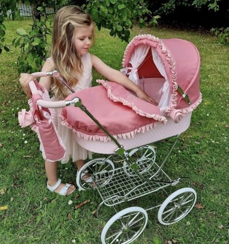 Roma Annie Amy Klassischer Puppenwagen, Rosa, 3–16 Jahre – Bild 8