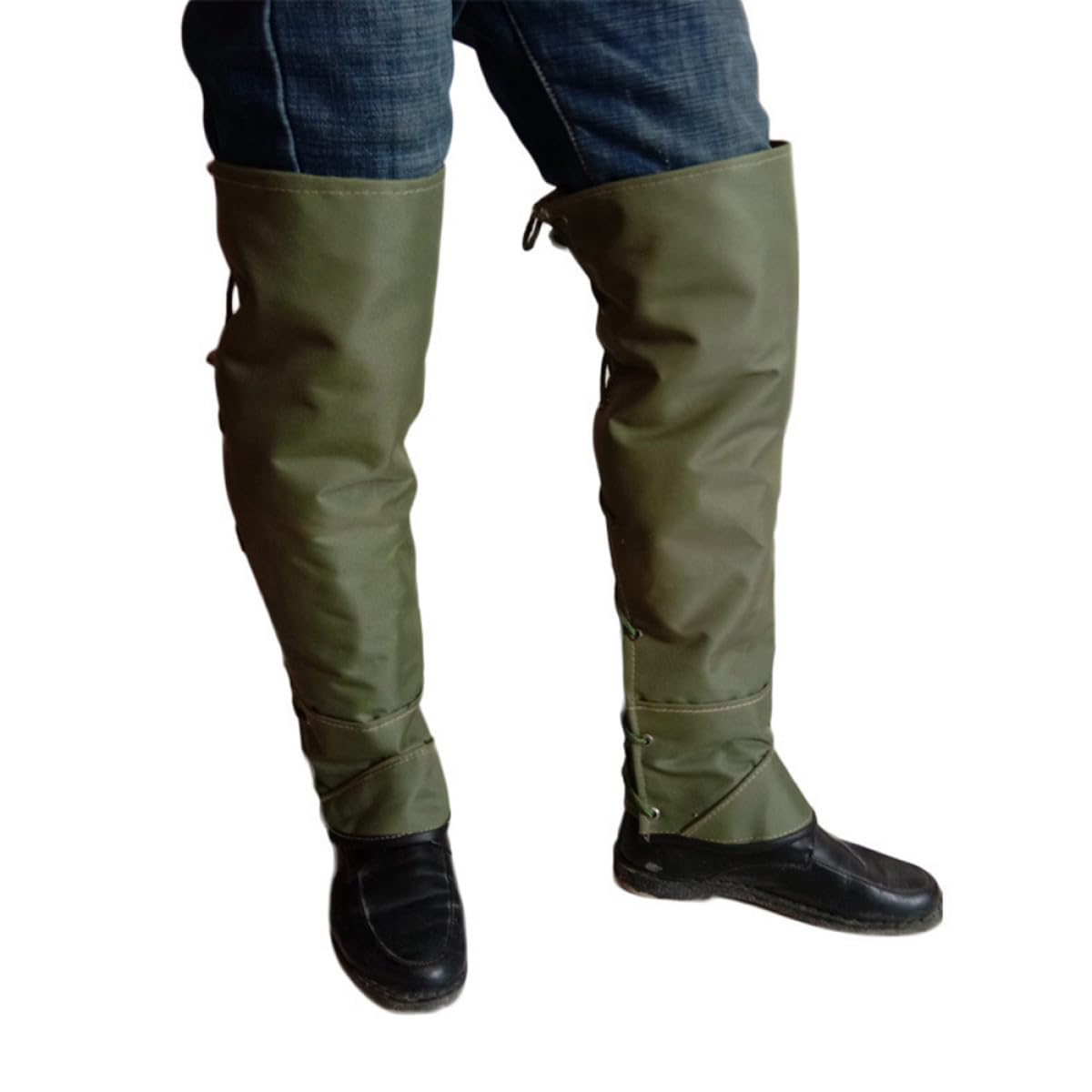 Homoyoyo Guêtres de Protection pour Jambes en Toile Verte, Imperméables
