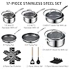 Ammeloo 17 Pcs Nonstick Stainless Steel Cookware Set, Hybrid Stainless Steel Pots and Pans Set Non Stick, Non Toxic Kitchen Cookware Sets, Dishwasher & Oven Safe, Induction & All Cooktop Compatible #2
