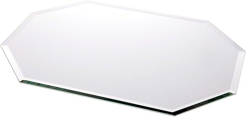 Plymor Espejo de cristal biselado octágono largo de 0.197 in, 13 pulgadas x 18 pulgadas