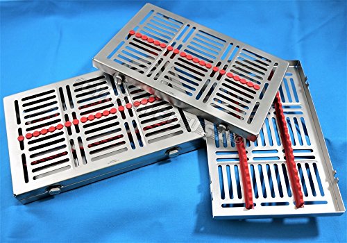 Heavy Duty 1 German Dental Autoclave Sterilization Cassette Rack Box Tray for 20 Instrument with Lock
