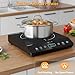 JollyOne Single Burner Induction Cooktop, ETL-Certified 1800W Portable Induction Cooktop Large 8 inch Heating Coil, 12 Temp Settings up to 465℉ Electric Stove Hot Plate with 3 Hour Timer, Safety Lock