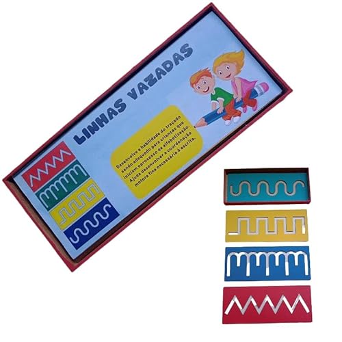 Brinquedo Educativo Pedagógico TDAH Montessori Em Madeira Escolha o Seu: (Estojo Linha Vazada)
