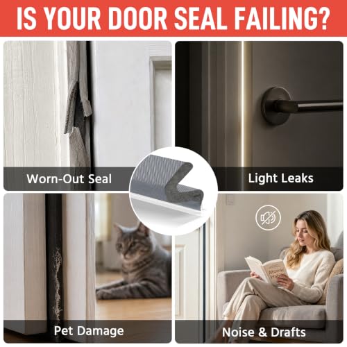 Image of Litaibai 60 ft Kerf Weather Stripping Door Seal for Exterior Doors, Gray