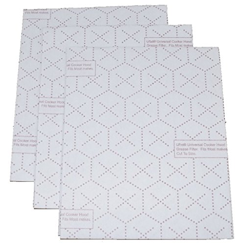 Universal Cut to Size Cooker Hood Filters with Indicator - 3 Pack by Ufixt®