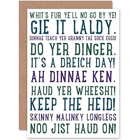 Wee Blue Coo Scottish Sayings Greeting Card Cover
