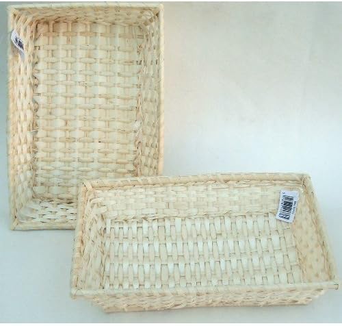 The Natural Look Wicker Rectangular Natural Gift Baskets/Trays- 12" (20cm) PACK OF 12