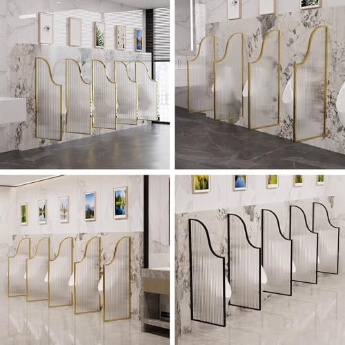 Wall-Mounted Men's Urinal, Translucent Glass Divider for Public Restrooms, Hotel & Mall Toilet Protection (Black, 40x150cm)