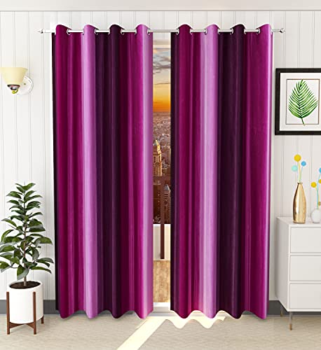 Image of HOME UTSAV 1 Piece Plain Shade Curtains for Long Door 9 Feet, Purple (Purple, 9 Feet (1Pc))