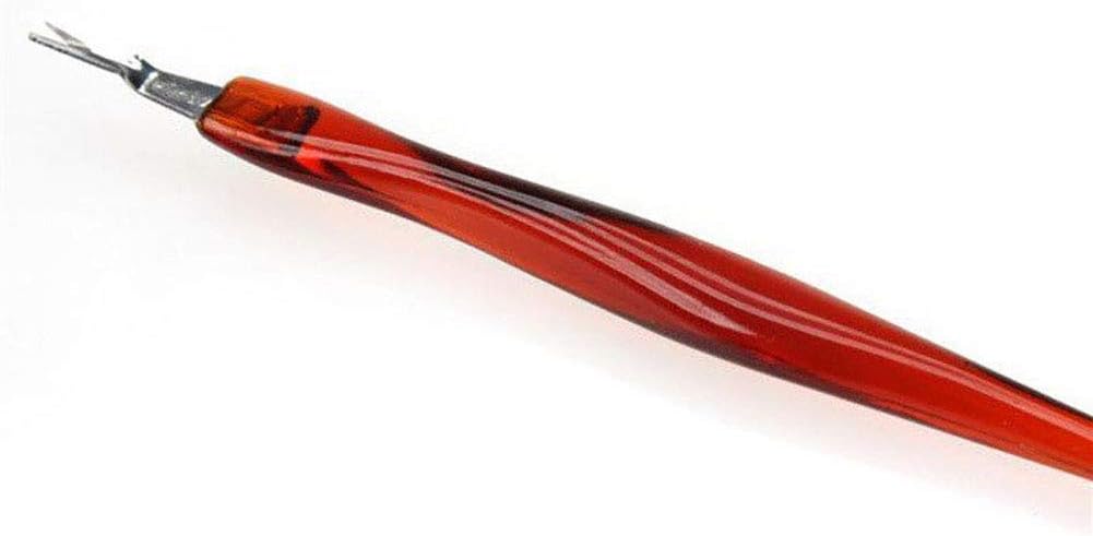 Red Square Cuticle Knife Trimmer, Nail Remover Pusher With Double Head V-Shaped Fork for Manicure Pedicure, Dead Skin Cleaner Care Tools for Home
