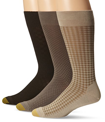 Gold Toe Men's Freshcare Fashion Dress Crew (3 Pack), Khaki/Loden/Sage, Sock Size:10-13/Shoe Size: 6-12