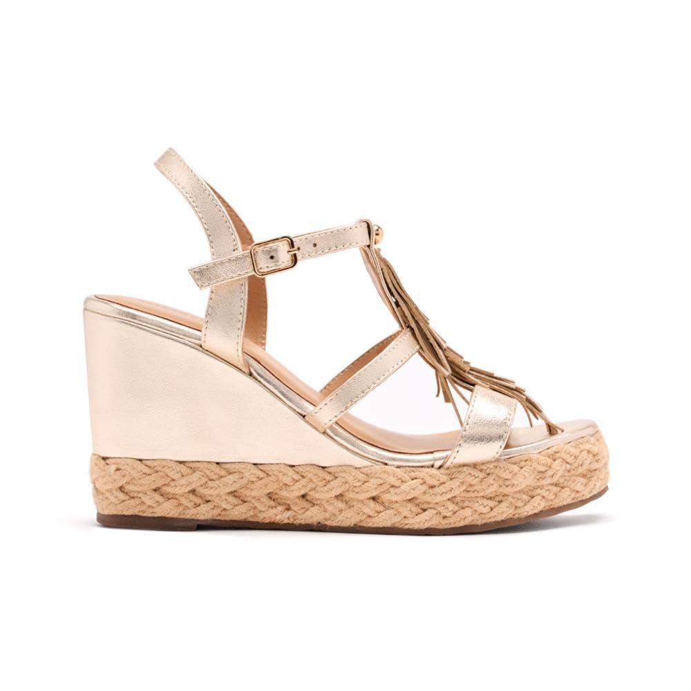GIOSEPPO Sandalias CUÑA Piel Flecos ELDERON