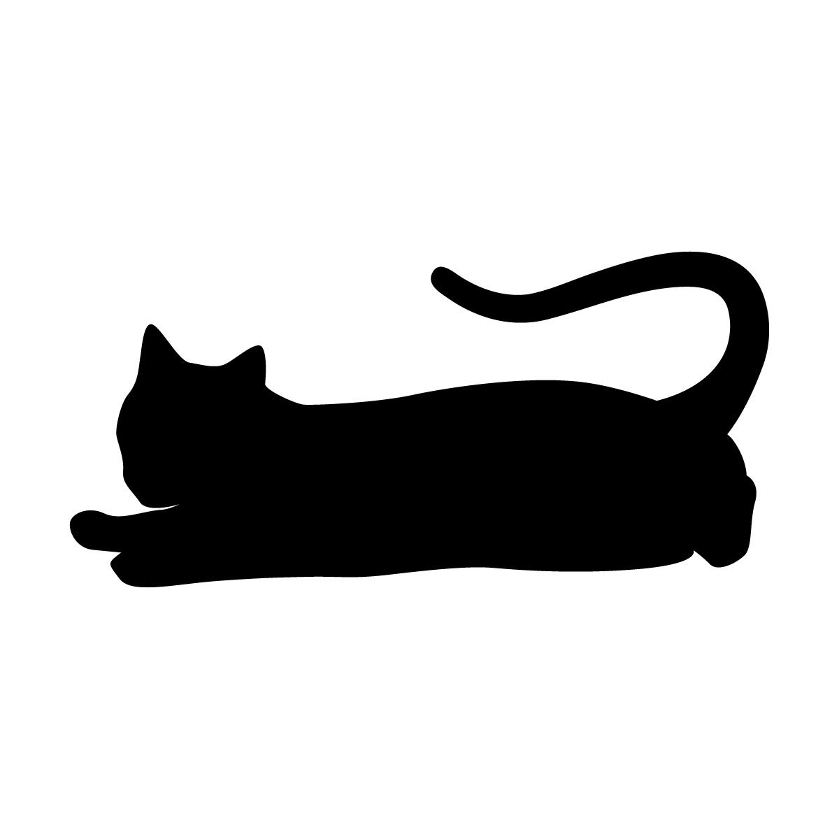 Amazon.co.jp: 猫のシルエットステッカー 寝そべるネコ ねこ キャット