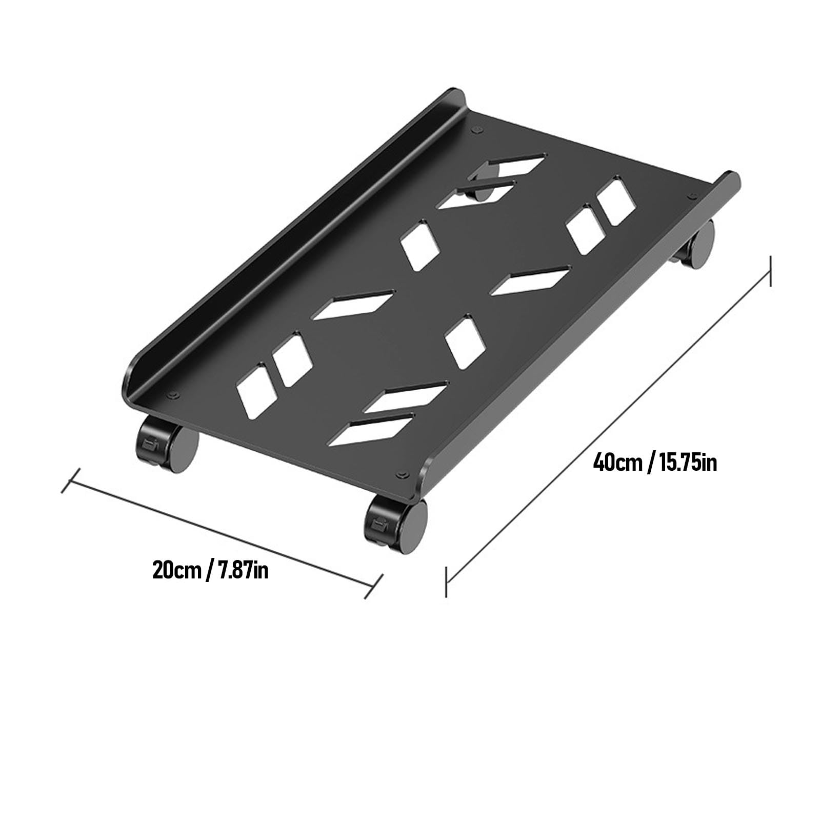 Belüfteter Computerständer, Mobiler PC -Tower -Stand mit 4 PCs 360 ° Rotierenden Rollen, CPU -Rollständer für Home Office, 7,87 X 15,75 Zoll, 176 Lbs Ladekapazität