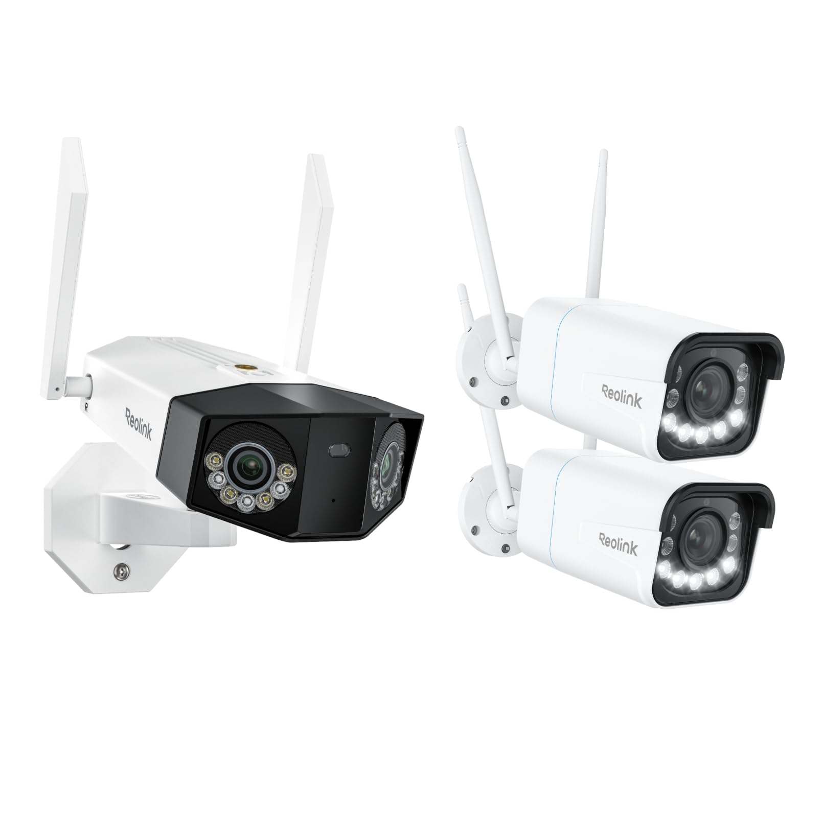 Reolink 16MP Camara con Doble Lente Duo 3 WiFi x1 + 4K Zoom Óptico 5X RLC-811WA x2, Detección Inteligente, Wi-Fi 6 2,4/5GHz, Foco de Visión Nocturna, Grabación 24/7