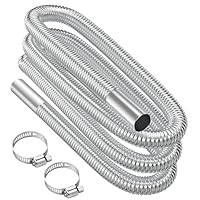 URAQT Abgasrohr Standheizung, 300 cm Abgasschlauch für Stromerzeuger Auto Edelstahl Abgasrohr Metallschlauch Abgasrohr Standheizung Diesel abgasrohre mit Zwei Edelstahlklammern für Diesel Heizung