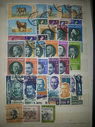 Generico Giordania dal 1918 Lotto compreso di Collezione Spaziale e Visite dei Capi di Stato di 35 valori annullati Originali