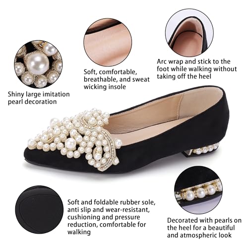 Flats for Women Bling Rhinestone Pointed Flat Shoes Comfort Slip on Low Heel Wedding Dress Shoes Ballet Flat Shoe2