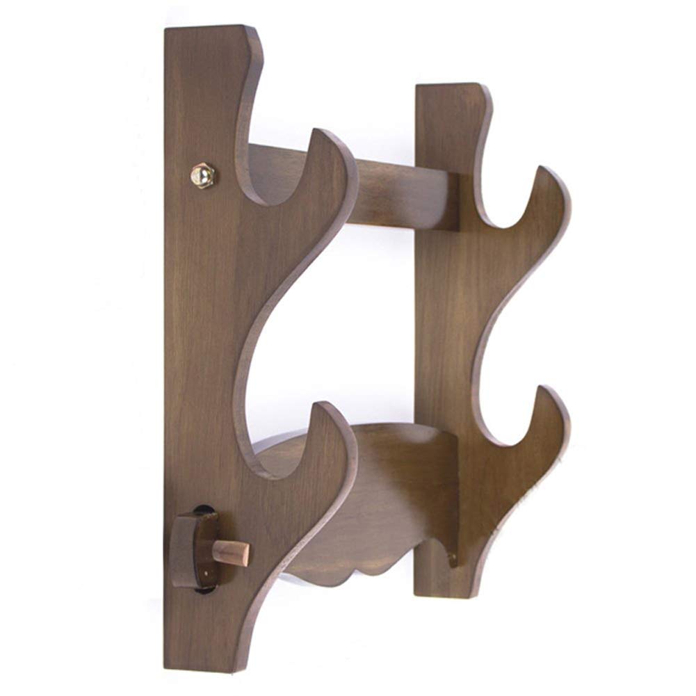 Schwerthalter Wandhalterung japanischen Samurai-Schwert-Ausstellungsstand Hanger Bracket Katana Wakizashi Tanto Holz,2Tier Size