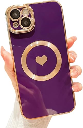 Diseñada para iPhone 15, compatible con MagSafe protector de lente de cámara integrado, a prueba de golpes, funda magnética de silicona delgada para