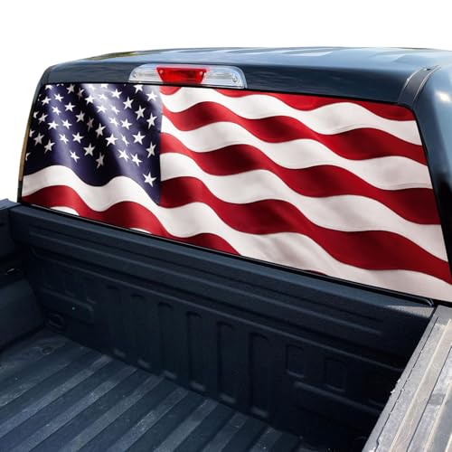 Image of Truck Decals - American Flag, 65x20in, Gift for Men, Dad, Grampa, Boyfriend