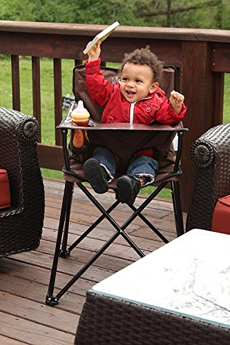 ciao! baby Portable High Chair for Travel, Fold Up High Chair with Tray, Chocolate