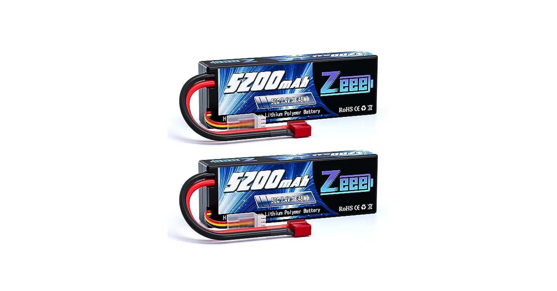 Amazon.com: Zeee 7.4V Lipo Battery 2S 50C 5200mAh Lipos Hard