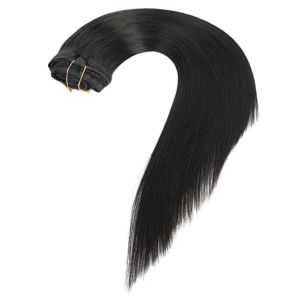 Amazon.com : Clip in Human Hair Hair Extensions Natural  display picture 2