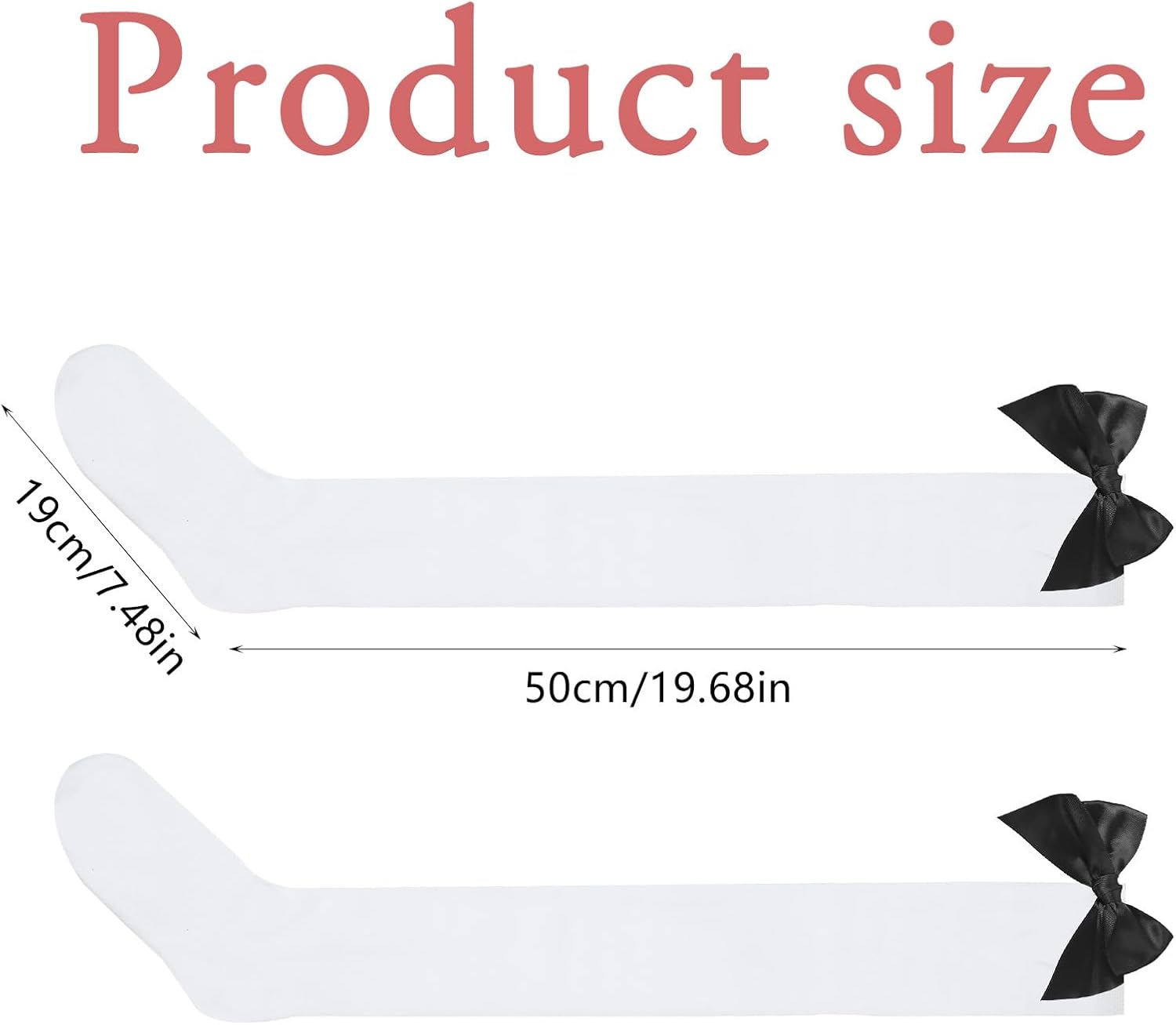 Thinp Women's Cotton Opaque Knee High Socks Smooth Edge Bow Socks Cute Soft Knee Uniform Dress Sock with Bow Lolita Gothic - Image 3