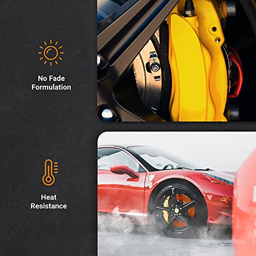 Era Paints Orange Brake Caliper Paint Kit With Omni-Curing Catalyst Technology - 2K Aerosol Glossy Finish High Temp Resistance And Extreme Durability Against Color Fade And Chemicals Like Brake Fluid #TOP3