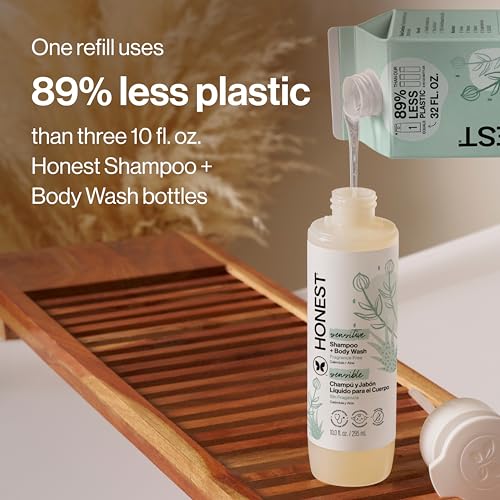 Image of The Honest Company 2-in-1 Cleansing Shampoo + Body Wash, Gentle Enough for Baby, Dermatologist Tested, Tear-Free, Hypoallergenic, Fragrance-Free
