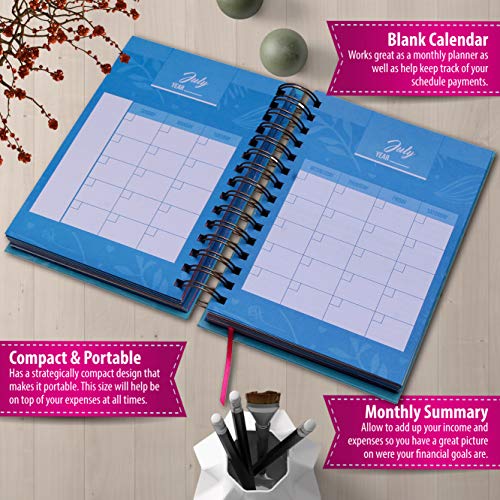 Budget Planner Bill Organizer Book - (Non-Dated) Monthly Budget Notebook and Expense Tracker – Finance Planner Bundled with Cash Envelopes – Budget Ledger with Pockets