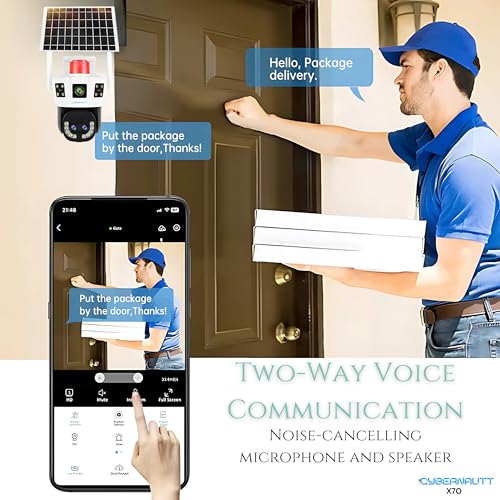 Image of XUGA Cybernautt X7O 8MP AI Powered 2 Lens 3 Views 4G Sim Linkage Solar CCTV Camera | 2 Way Talk | Colour Night Vision | Alarm | 10X Zoom | Weatherproof | PTZ |Upto 256GB | Use Air-tel 4G Sim