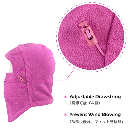 Image of TRIWONDER Kids Winter Hats Balaclava Ski Mask for Boys Girls Toddlers Windproof Adjustable Cold Weather Face Mask Neck Warmer