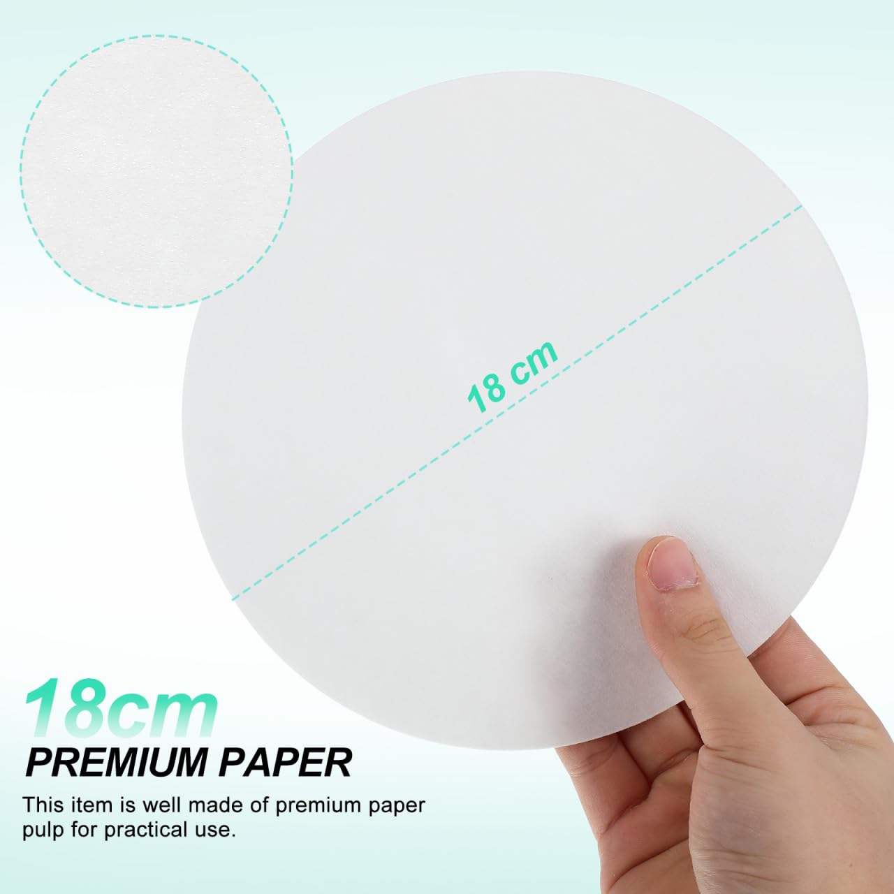 Ipetboom 100 Papel de Filtro Cualitativo Caudal Intermedio 18 CM para Pruebas de Química
