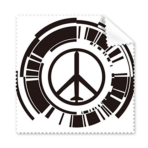 Chiffon de nettoyage lunettes symbole paix noir pour le bureau et les voyages