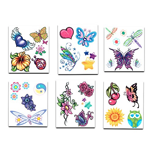 Crenstone Glitter Tattoos ~ 50 Dazzling Designs ~ Hearts, Butterflies, Flowers, And More! #TOP2